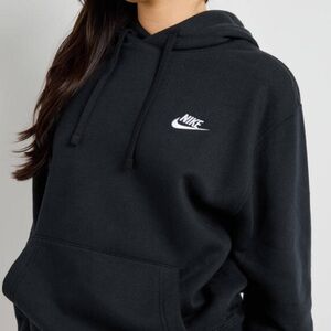 Nike Black Hoodie with White Swoosh Embroidery